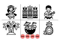 Hand Drawn Hawaiian Summer Clipart Product Image 1