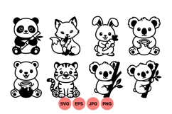 Cute Cartoon Animal Clipart For Crafts Product Image 1
