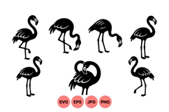 Minimalist Flamingo Silhouette Vector Clipart Product Image 1