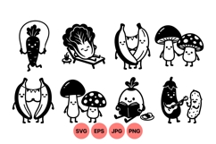 Hand Drawn Cute Vegetable Character Clipart Product Image 1