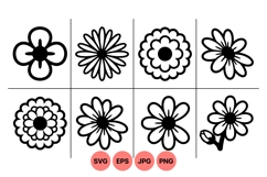 Hand Drawn Retro Floral Vector SVG Designs Product Image 1