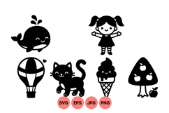 Cute Kids Cartoon Clipart Illustrations Product Image 1