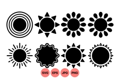 Minimalist Black Sun Icons Vector Product Image 1