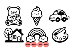 Cute Kids Clipart Illustrations for Craft Projects Product Image 1