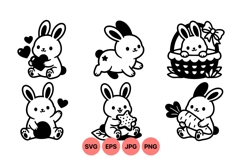 Cute Easter Rabbit Svg Clipart For Spring Crafts Product Image 1