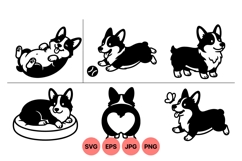 Playful Corgi Dog SVG Clipart For Crafts Product Image 1