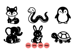 Cute Animal Silhouette Vector Clipart Designs Product Image 1