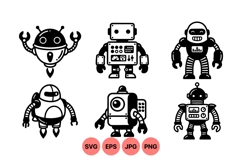 Retro Cartoon Robot Vector Clipart Product Image 1