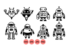 Cartoon Robot Character Clipart SVG Designs Product Image 1