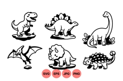 Hand Drawn Dinosaur Clipart For Kids Projects Product Image 1