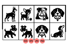 Black Dog Silhouette Vector Clipart Illustration Product Image 1