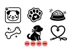 Cute Dog Icons SVG Illustration Product Image 1