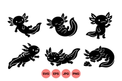 Cute Axolotl Silhouette Vector Clipart Design Product Image 1
