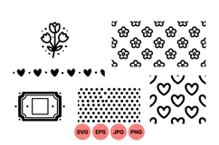 Hand Drawn Valentine Patterns For Romantic Designs Product Image 1
