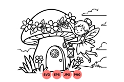 Hand Drawn Fairy Mushroom House Vector Design Product Image 1