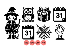 Halloween Character Icons for Festive Designs Product Image 1