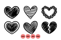 Hand Drawn Heart Svg Clipart For Valentines Product Image 1