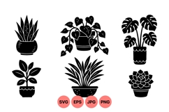 Minimalist Potted Plant Vector Icon Product Image 1