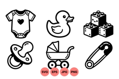Black Line Baby Essentials Icon Product Image 1