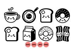 Cute Breakfast Food Icon SVG Product Image 1