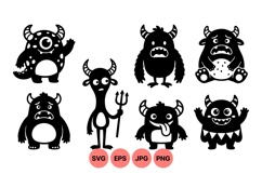 Cartoon Monster Silhouette Clipart Product Image 1