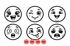 Expressive Cartoon Emoji Face Svg Product Image 1
