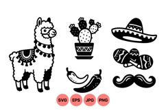 Hand Drawn Mexican Fiesta Vector Clipart Product Image 1