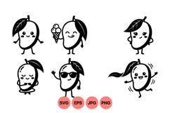 Playful Cute Mango Characters SVG Illustration Product Image 1