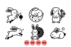 Cute Bunny Vector Clipart For Easter Crafts Product Image 1