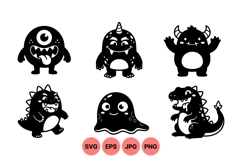 Cute Cartoon Monster SVG Illustration Product Image 1