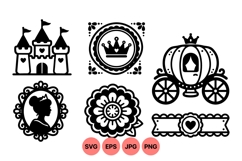 Royal Fairy Tale Princess Vector Clipart Product Image 1