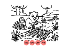 Hand Drawn Beaver Animal Clipart For Crafts Product Image 1