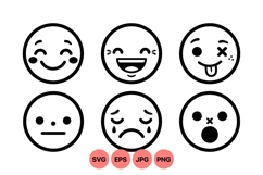 Funny Emoji Faces Svg Clipart For Crafts Product Image 1