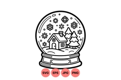 Hand Drawn Winter Snow Globe Vector Illustration Product Image 1