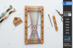 Bracelet and Bookmark Weaving Loom Laser Cut | Crafting SVG Product Image 1
