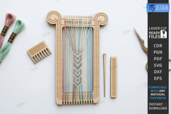 Bracelet and Bookmark Weaving Loom Laser Cut | Crafting SVG Product Image 1