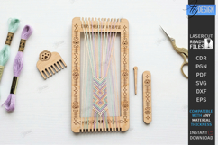 Bracelet and Bookmark Weaving Loom Laser Cut | Crafting SVG Product Image 1