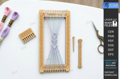 Bracelet and Bookmark Weaving Loom Laser Cut | Crafting SVG Product Image 1