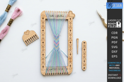 Bracelet and Bookmark Weaving Loom Laser Cut | Crafting SVG Product Image 1