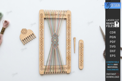 Bracelet and Bookmark Weaving Loom Laser Cut | Crafting SVG Product Image 5