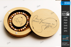 Bracelet Gift Box Laser Cut |Bracelet Holders| Romantic SVG Product Image 1