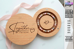 Bracelet Gift Box Laser Cut | Round Wood Box | Romantic SVG Product Image 1