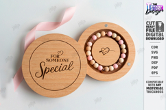 Bracelet Gift Box Laser Cut Bundle| Round Box | Romantic SVG Product Image 2