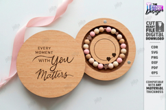 Bracelet Gift Box Laser Cut | Round Wood Box | Romantic SVG Product Image 1