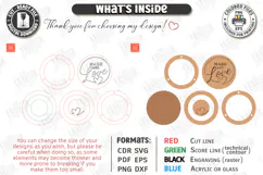Bracelet Gift Box Laser Cut | Round Wood Box | Romantic SVG Product Image 3
