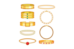 Gold bracelets collection showcasing luxury jewelry accessor Product Image 1