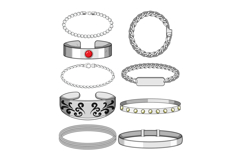 Collection of various silver bracelets and jewelry accessori Product Image 1