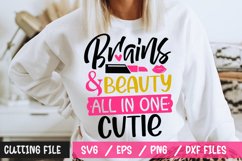 Brains And Beauty All In One Cutie SVG File Product Image 1