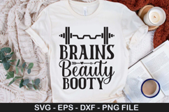 Brains Beauty Booty SVG - Fitness Quotes Design Product Image 1