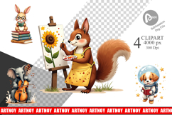 Scholarly Animals Clipart Product Image 1